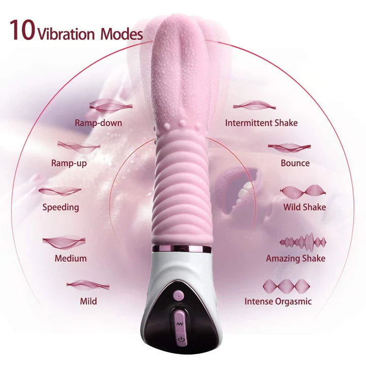 10 Speed Tongue Oral Sex G Spot Vibrating Massager