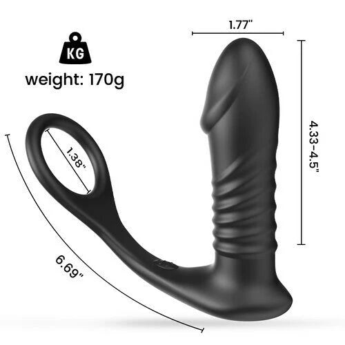 10 Thrilling Vibration 3 Thrusting Remote Control Cock Ring Anal Vibrator