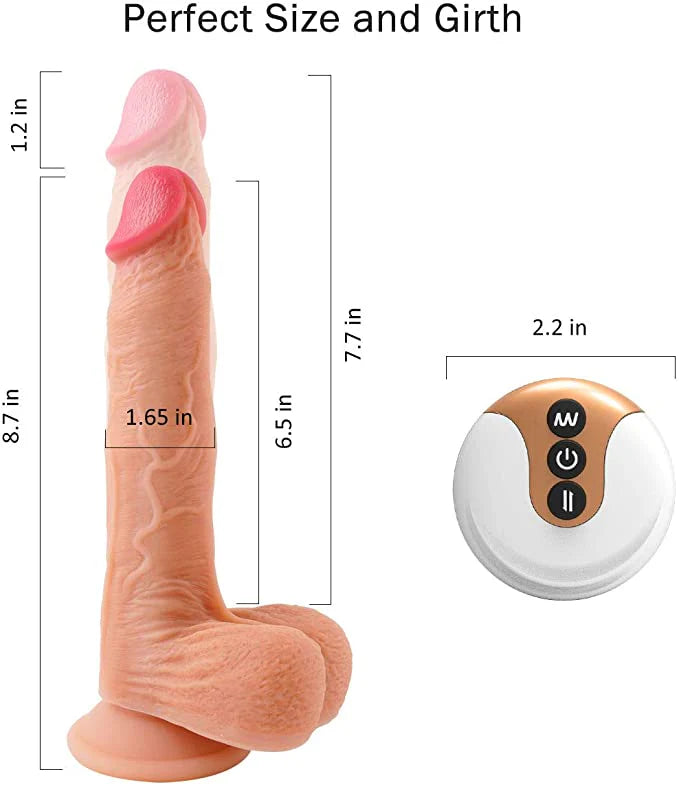 Thrusting & Rotating Realistic Dildo (Size: 8.7 Inch)