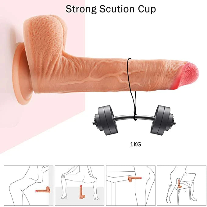 Thrusting & Rotating Realistic Dildo (Size: 8.7 Inch)