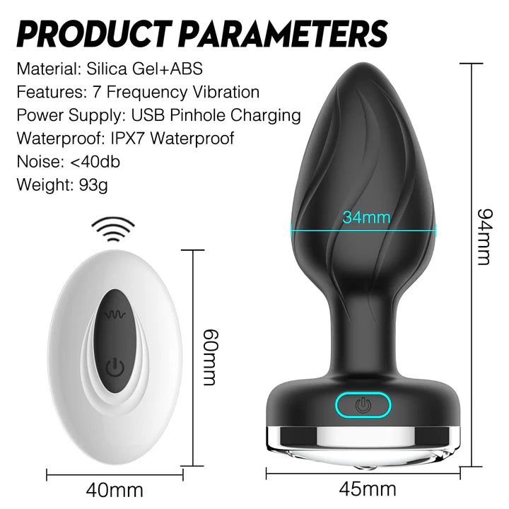 Colourful Remote Control Anal Plug