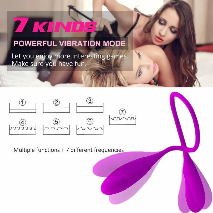 7 Speeds Double Head Jump Egg Bullet Dildo Couple Vibrator