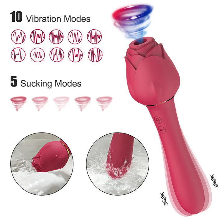 Powerful Rose Vibrator For Women Clitoris Nipple Clit Sucker