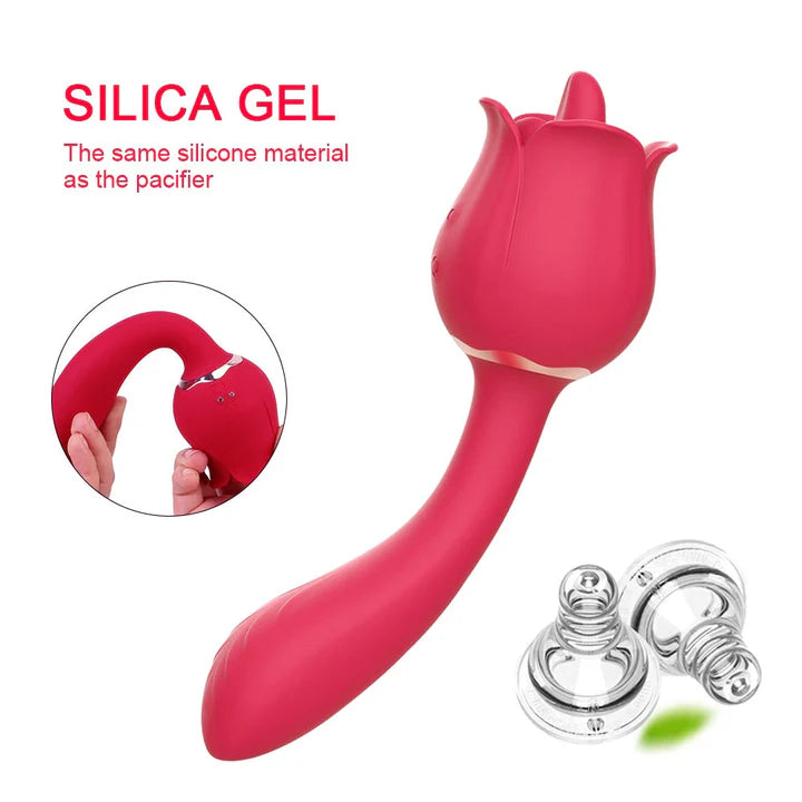 Rose 2 in 1 Clitoral Licking & Vibrating Vibrator