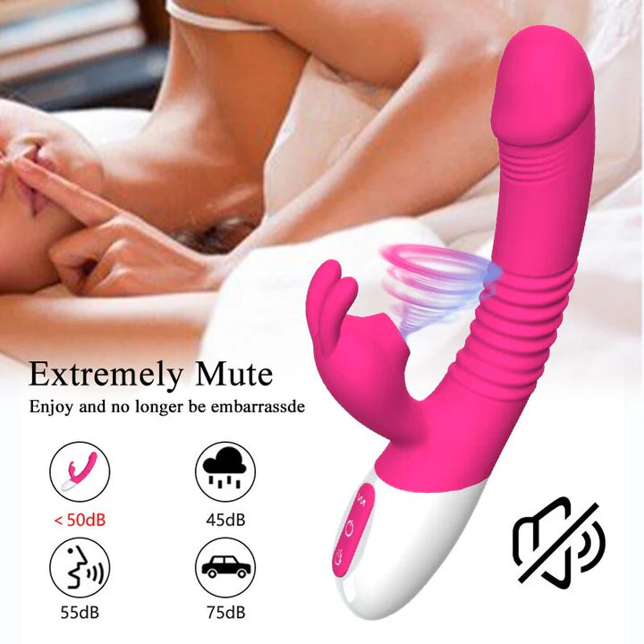 Rabbit Vibrator Sucking Vibration Heating G spot Clit Stimulator Dildo